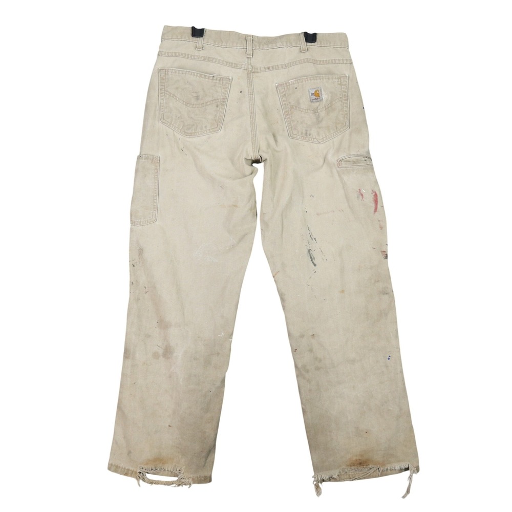 Carhartt FR Work Pants Mens 34x30 Distressed Paint Splatter Utility Thrashed
